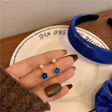 FFLACELL New Fashion Vintage Blue Geometric Series Irregular Earrings For Women Girls Simple Trend Creative Party Jewelry daiiibabyyy