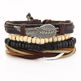 Vintage Black Leather Bracelets For Men Fashion Hollow Triangle Leather Bracelet & Bangles Multilayer Wide Wrap Jewelry 2022 daiiibabyyy