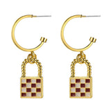 17KM Trendy Geometric Checkerboard Ball Shape Earrings For Women Fashion Colorful Lattice Drop Earrings 2022 Trend Jewelry daiiibabyyy
