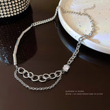 Cool Style Girl Titanium Steel Necklace For Women Design Sense Hip-Hop Personality Clavicle Chain Senior Sweater Chain Jewelry daiiibabyyy