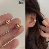 New Fashion Butterfly Clip Earrings Ear hook Copper Ear Clips Earring No Piercing Crystal Ear Cuff For Women Girls Jewelry Gifts daiiibabyyy