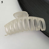 Korean Ins Elegant Hair Accessories Geometric Barrettes Simple Blue and White Hair Claws Transparent Frosted Hair Clip daiiibabyyy