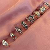 2022 New Korean Style Flower Rings for Women Punk Trendy Vintage Plum Blossom Ring Small Daisy Flower Rings Party Couple Rings daiiibabyyy