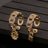 Women's Jewelry Geometric Creative Personality Cuban Chain Link Lock Design Accessories Opening Adjustable Friend Party Gift daiiibabyyy