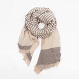 Oversized Classic Check Shawl Tan Thick and Thin Striped Scarf Women Luxury Winter Women Scarves Increase Fashion Check Scarf daiiibabyyy