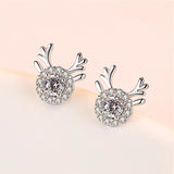 2021 New Fashion Cute Christmas Elk Stud Earrings for Women Temperament Crystal Deer Earrings Girls New Year Party Jewelry Gifts daiiibabyyy