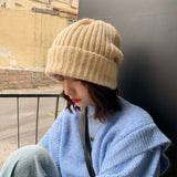 Winter  Fashion Female Millet Grain Solid Color Couple Student Shawl Warm Knitted Woolen Hat and Scarf Set Gorros Invierno Mujer daiiibabyyy