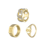 Lost Lady Hiphop Gold Chain Rings 3pcs/Set For Women Girls Punk Geometric Simple Finger Rings 2022Trend Jewelry Party Gift daiiibabyyy