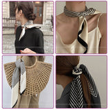 Square Silk Scarf Bandana Polka Dot Stripe Print Hairband Neck Scarfs Women Girls Headbands Hair Tie Shawl Hair Accessories Gift daiiibabyyy