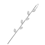 New Ear Needle Wrap Crawler Hook Earrings for Women Surround Auricle Diagonal Stud Copper Inlaid Zircon Piercing Earrings /1 Pc daiiibabyyy