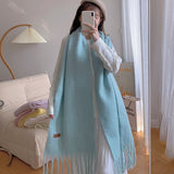 Women Fashion Thick Solid Color Wild Scarves 230X37CM Fantasy Macaron Scarves Women Winter Soft Warm Feel Cashmere Long Shawl daiiibabyyy