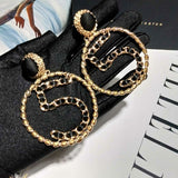 Fashion Famous Luxury Brand Designers Simulated pearls Letter 5 Long Charm Dangle Earrings Brincos For Women daiiibabyyy