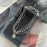 2022 New Senior Fashion Women Pendant Necklaces Joker Fine Double Link Chain Metal Heart Party Necklace Jewelry daiiibabyyy