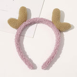 Autumn Winter Fleece Head Hoop For Women Children Cartoon Antlers Hair Hoop Fashion Xmas Hair Accessories Plush Simple Headband daiiibabyyy