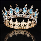 Daiiibabyyy Gold Purple Queen King Bridal Crown For Women Headdress Prom Pageant Wedding Tiaras and Crowns Hair Jewelry Accessories