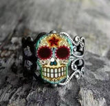 Retro Demon Skull Ring 3D Printing Engraving Pattern Personality Punk Hip Hop Gothic Ring Men and Women Party Jewelry daiiibabyyy