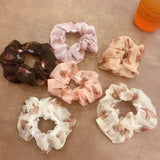 Women Girls Cute Bear Hair Ties Fresh Colored Large Intestine Hair Rope Korean Style Sweet Flower Head Fashion Hair Accessories daiiibabyyy