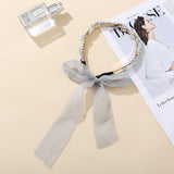 Vintage Pearl Bezel Headband Ladies  Pearl Ribbon Hairband For Woman Girls  Hair Accessories Fashion Hairhoop Styling Headwear daiiibabyyy