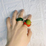 Daiiibabyyy New Korea Rings For Women Jewelry Resin Acrylic Transparent Multicolor Index Finger Accessories Fashion Girls Gifts Bague