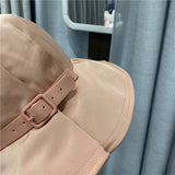 Daiiibabyyy New Spring Satin Advanced Sense Solid Street Lady Sun Cap Men Women Leisure Hat