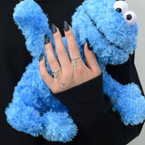 Punk Hip Pop Cross Rings For Women Men Fashion Finger Chain Adjustable Butterfly Open Ring Set Party Jewelry Gifts daiiibabyyy