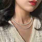 Daiiibabyyy White Pearl Beaded Choker Necklace for Women Elegant Wedding Girl Female Collar Chains Bead Necklace Trendy Jewelry