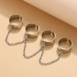 Punk Cool Hiphop Chain Rings Multi-layer Adjustable Open Finger Rings Overall Set Alloy Man Rings for Women Party Gift Jewelry daiiibabyyy