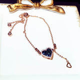 Hot Sale Super Shine Inlaid Rhinestone Heart Bracelet for Women Cubic Zircon Temperament Colar Stylish Vogue Pendant daiiibabyyy