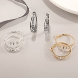 Exquisite Fashion Female Jewelry Silver and Gold Filling White Zircon Crystal Hoop Drop Earrings for Women Wedding Earrings daiiibabyyy