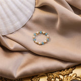 Bohemian Mini Beads Rings For Women Fashion Jewelry Gift Multi Color Crystal Freshwater Pearl Handmade Rings Elastic Adjustable daiiibabyyy