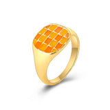 Vintage Checkerboard Finger Rings For Women Girls Punk Heart Black Geometric Metal Ring Party Gifts 2021 Trend Jewelry daiiibabyyy