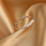 New Arrived Pearl Ring for Women Index Finger Personality Opening Adjustment Tail Ring Fashion Jewelry Party Gift daiiibabyyy