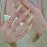 MENGJIQIAO Korean Fashion Metal Corss Chain Rings For Women Elegant Delicate Zircon Finger Knuckle Rings Jewelry Gifts daiiibabyyy