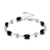 Fashion Geometric Oval Colorful Crystal Beads Bracelets For Women Elegant Silver Color Chain Charm Bracelet Birthday Party Gifts daiiibabyyy
