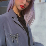 Fashion Pin Metal Tassel Brooch Cool Girl Chain Bullet Silver Color for Women Cloth Accessories  Brooch Jewelry Simple Broche daiiibabyyy