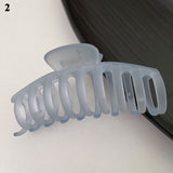 Korean Ins Elegant Hair Accessories Geometric Barrettes Simple Blue and White Hair Claws Transparent Frosted Hair Clip daiiibabyyy