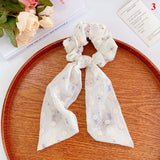 Sweet Flowers Bow Scrunchies Barrettes Hair Accessories Women Elastic Hair Ring Hair Tie Hair Clips Ponytail Holder Rubber Band daiiibabyyy