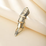 Lost Lady New Cool Boys Punk Gothic Rock Scroll Joint Armor Knuckle Metal Protect Full Finger Gold Ring Party Cosplay Props daiiibabyyy