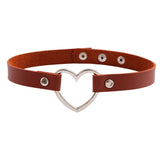 New Women Punk Gothic PU Leather Choker Chain Heart Buckle Collar Necklace Fashion Party Jewelry Neck Accessories 2022 daiiibabyyy