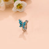1Pc Crystal Butterfly Fake Nose Ring Non Piercing Clip On Nose Ring Indian Style Nose Cuff Fake Piercing Septum Nariz Jewelry daiiibabyyy