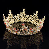 Daiiibabyyy Baroque Vintage Circle Wedding Crown Hair Jewelry Flower Tiaras Crowns Bridal Headdress Crystal Diadem Accessory Fashion
