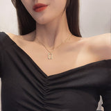 New European And American Double Layered Necklace For Women 2021 Fashion Trend Pendant Luxury Ins Hip-Hop Style Clavicle Chain daiiibabyyy