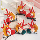 2021 New Christmas Antler Hair Clips For Women Girls Gift Cute Hair Accessories Party Festival Gifts Cartoon Santa Christmas Hat daiiibabyyy