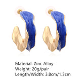 New Mutilcolor Enamel Pearl Circel Geometric Dripping Oil Metal  Hoop Earrings for Women Girls Travel Jewelry HUANZHI 2022 daiiibabyyy