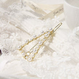 Hair Clips for Women Fashionable Light Luxury Geometric Hairpin Pearl Shape Simple Accessories for Women Jewelry Wholesale daiiibabyyy