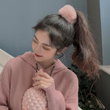Woman Accesories Winter Woman Plush Pop Ring Female Sweet Rabbit-like Hair Ring Bracelet Ball Head Tie Head Hair Accessories