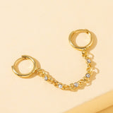 Lost Lady New Fashion Diamond Chain Hoop Earrings With The Same Personality Ladies Earrings Jewelry Wholesale Direct Sales daiiibabyyy