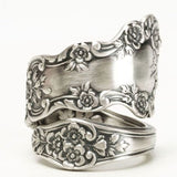 Vintage Silver Color Carving Lotus Flower Spoon Rings for Women Creativity Wedding Engagement Party Jewelry Gift daiiibabyyy