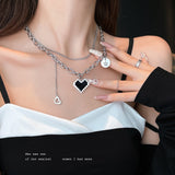 2022 New Senior Fashion Women Pendant Necklaces Joker Fine Double Link Chain Metal Heart Party Necklace Jewelry daiiibabyyy