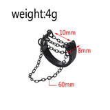 Punk Fashion Black Silver Color Chain Rings Open Adjustable Cool Women Men Ring Jewelry Accessories daiiibabyyy